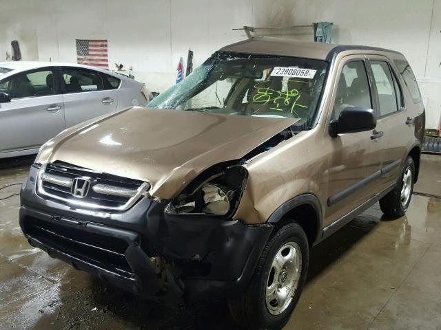 JHLRD78452C032393 - 2002 HONDA CR-V LX BROWN photo 2