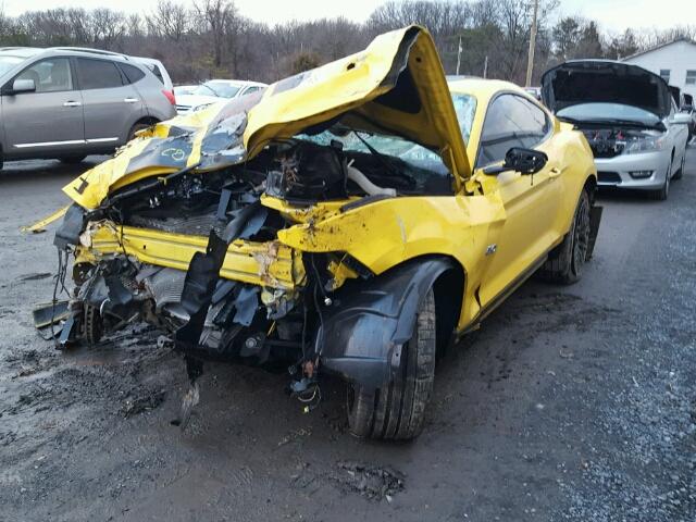 1FA6P8CF1F5308333 - 2015 FORD MUSTANG GT YELLOW photo 2