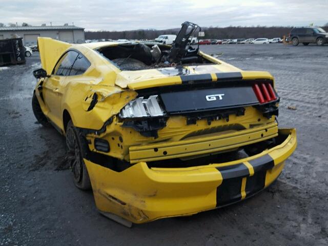 1FA6P8CF1F5308333 - 2015 FORD MUSTANG GT YELLOW photo 3