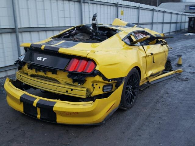 1FA6P8CF1F5308333 - 2015 FORD MUSTANG GT YELLOW photo 4