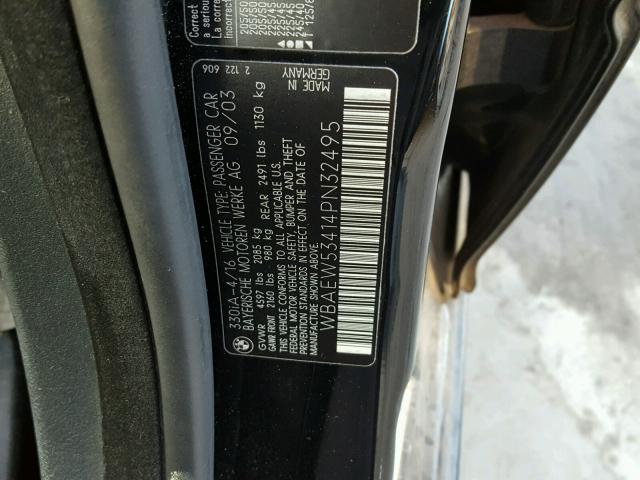 WBAEW53414PN32495 - 2004 BMW 330 XI BLACK photo 10