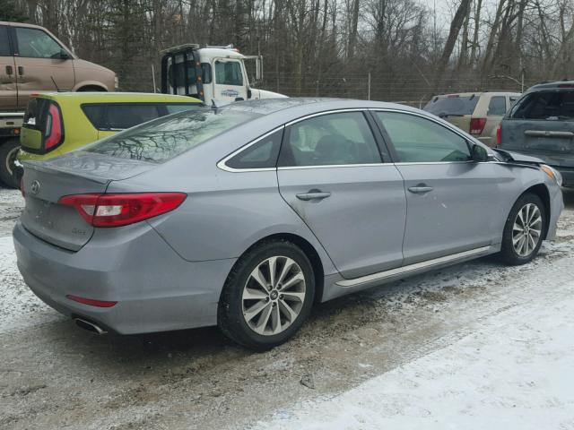 5NPE34AF9FH023067 - 2015 HYUNDAI SONATA SPO GRAY photo 4