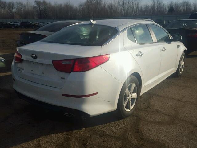 5XXGM4A7XEG321975 - 2014 KIA OPTIMA LX WHITE photo 4