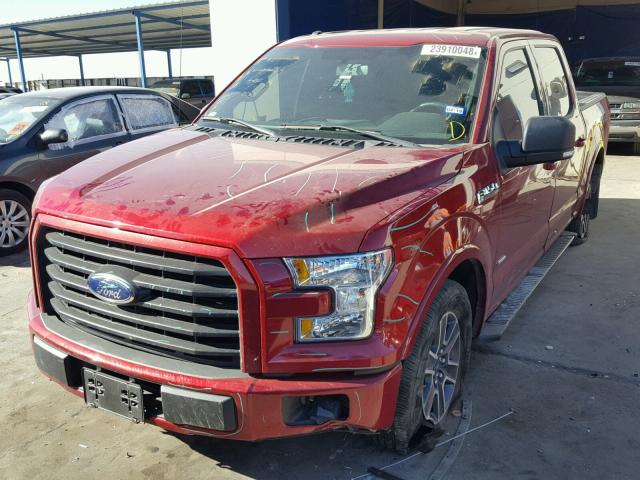 1FTEW1CG9GKF96744 - 2016 FORD F150 SUPER MAROON photo 2