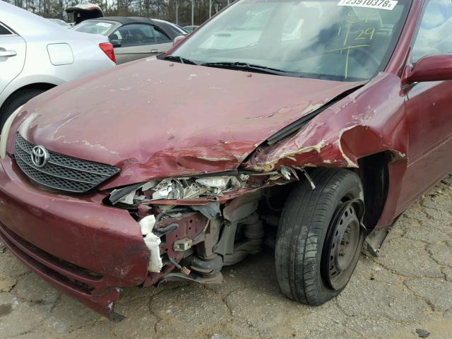 4T1BE32K64U343853 - 2004 TOYOTA CAMRY LE BURGUNDY photo 9