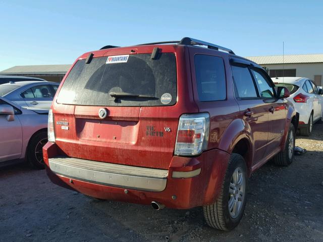 4M2CU87198KJ53565 - 2008 MERCURY MARINER PR RED photo 4