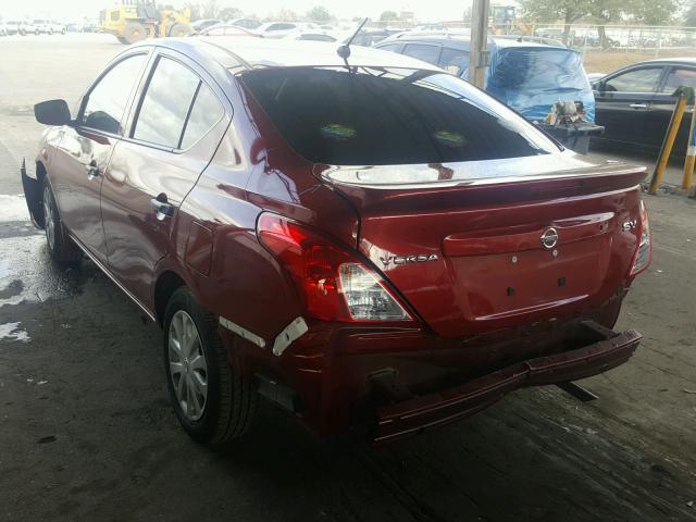 3N1CN7AP6GL915695 - 2016 NISSAN VERSA S RED photo 3