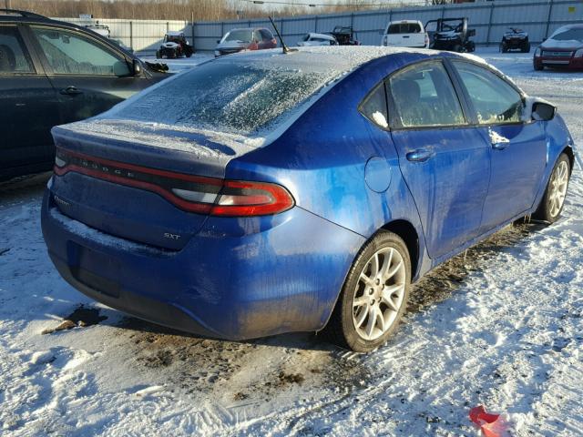 1C3CDFBA4DD345917 - 2013 DODGE DART SXT BLUE photo 4