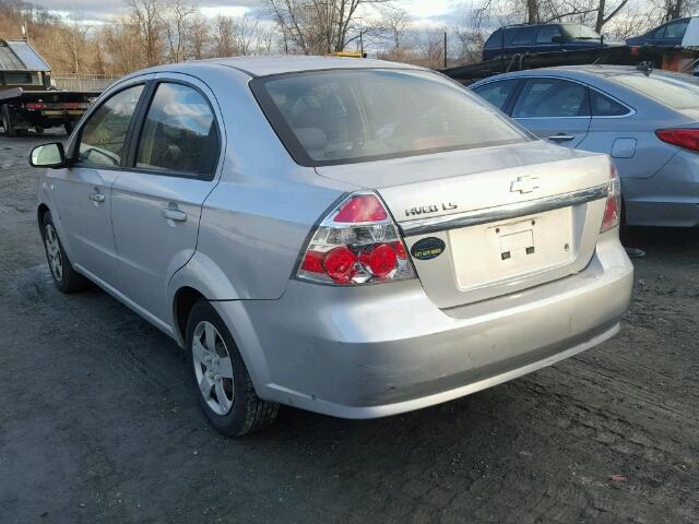 KL1TD56607B061266 - 2007 CHEVROLET AVEO BASE SILVER photo 3