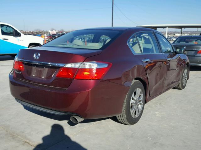 1HGCR2F34DA013299 - 2013 HONDA ACCORD LX MAROON photo 4