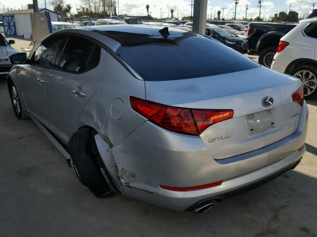 KNAGN4A72B5087289 - 2011 KIA OPTIMA EX SILVER photo 3