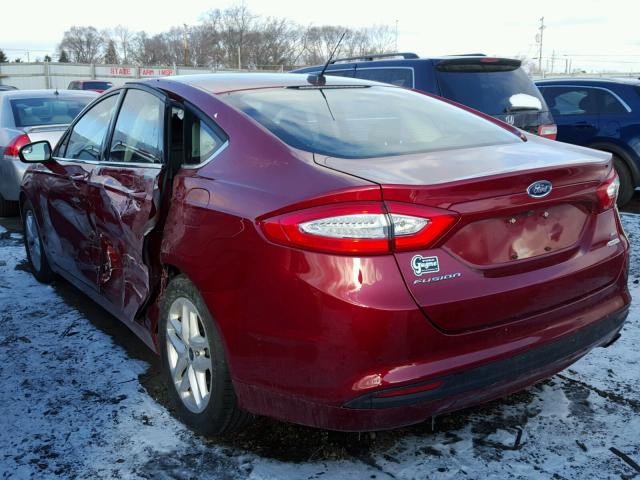 1FA6P0HD0G5130098 - 2016 FORD FUSION SE RED photo 3