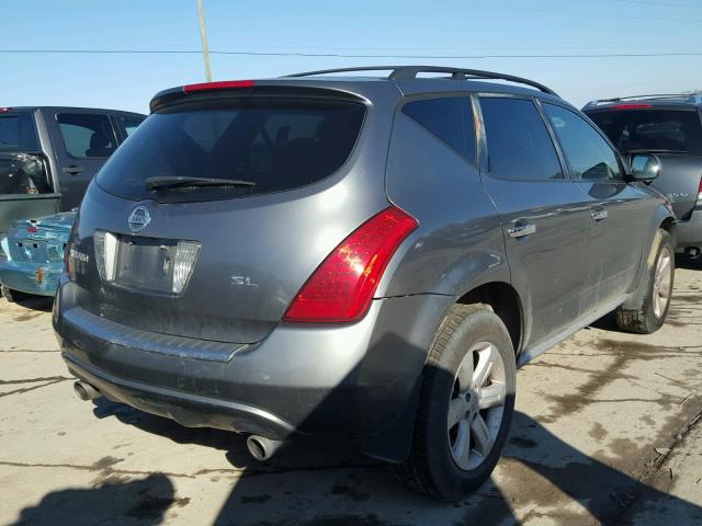 JN8AZ08T76W423466 - 2006 NISSAN MURANO SL GRAY photo 4