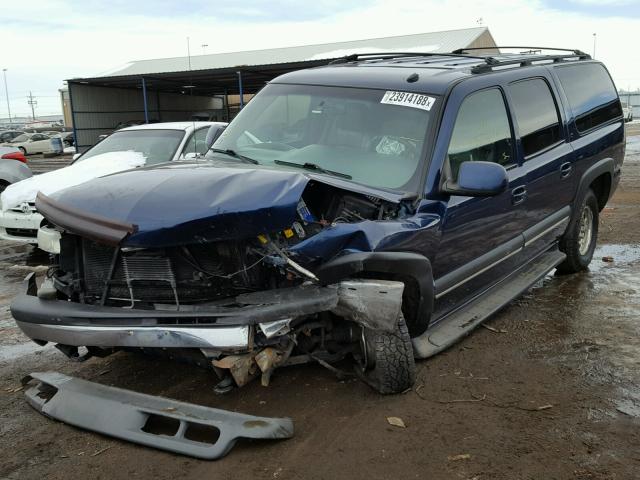 3GNGK26U72G309372 - 2002 CHEVROLET SUBURBAN K BLUE photo 2