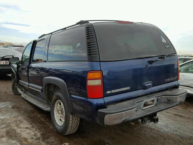 3GNGK26U72G309372 - 2002 CHEVROLET SUBURBAN K BLUE photo 3