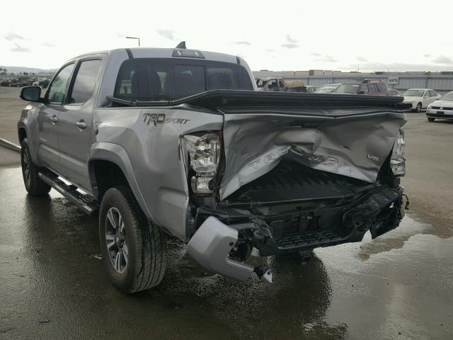 3TMAZ5CN7HM029079 - 2017 TOYOTA TACOMA DOU GRAY photo 3