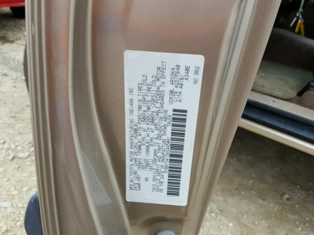 5TBRT34134S445041 - 2004 TOYOTA TUNDRA ACC GOLD photo 10