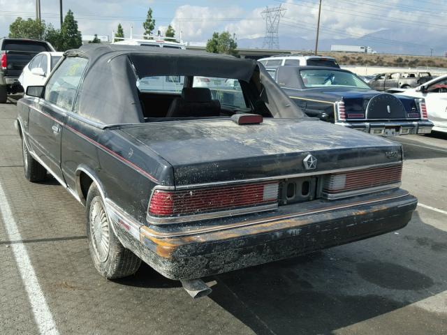 1C3BC55E3GG137053 - 1986 CHRYSLER LEBARON 黑色 照片 3