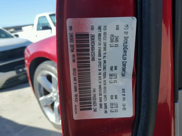 2B3KA53H66H252488 - 2006 DODGE CHARGER R/ RED photo 10