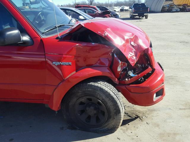 1FTYR10U04PA25897 - 2004 FORD RANGER RED photo 9