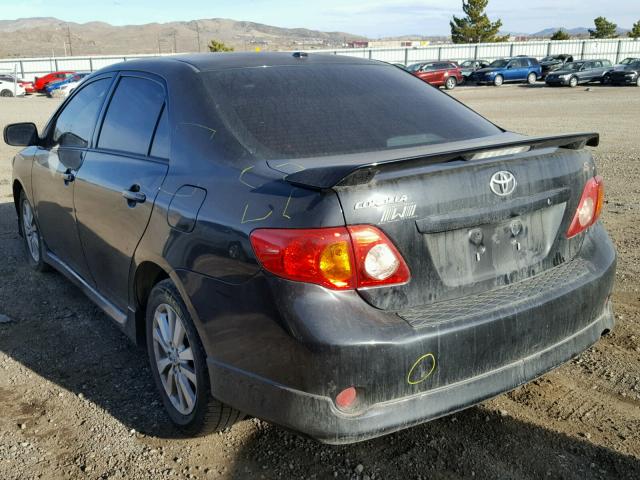 1NXBU40E39Z060873 - 2009 TOYOTA COROLLA BA BLACK photo 3