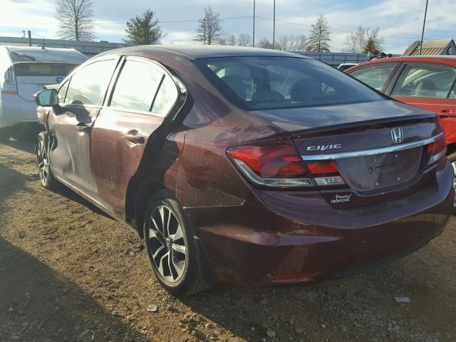 2HGFB2F80EH537615 - 2014 HONDA CIVIC EX MAROON photo 3