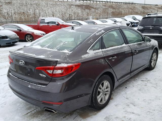 5NPE24AF9FH090304 - 2015 HYUNDAI SONATA SE BROWN photo 4