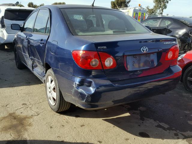 1NXBR30E25Z420320 - 2005 TOYOTA COROLLA CE BLUE photo 3