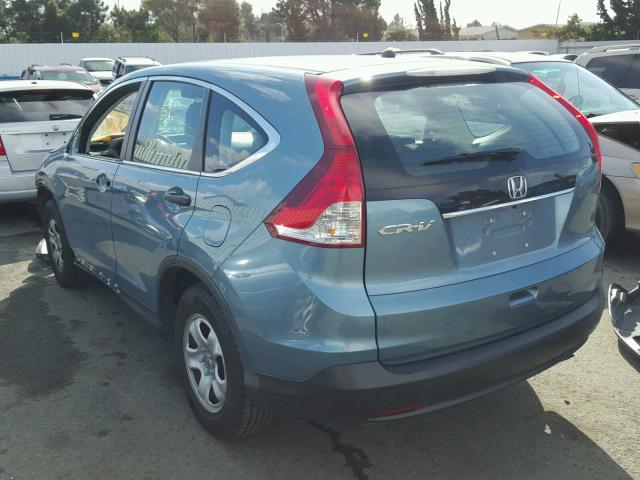 2HKRM3H3XEH527517 - 2014 HONDA CR-V LX TEAL photo 3