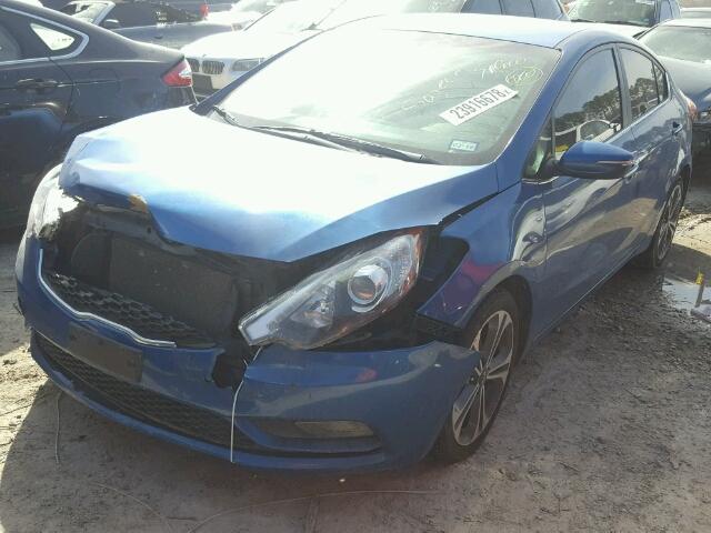 KNAFX4A81F5339456 - 2015 KIA FORTE EX BLUE photo 2