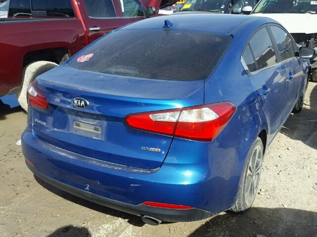 KNAFX4A81F5339456 - 2015 KIA FORTE EX BLUE photo 4