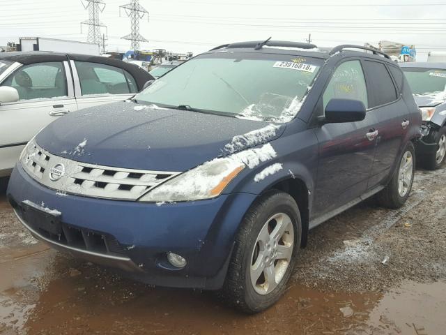 JN8AZ08W05W428193 - 2005 NISSAN MURANO SL BLUE photo 2