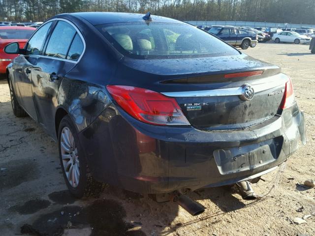 W04GV5EV2B1123176 - 2011 BUICK REGAL CXL BLACK photo 3