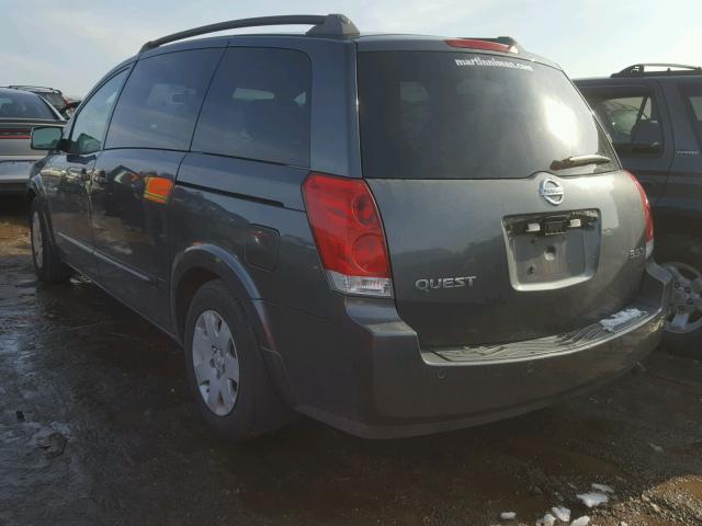 5N1BV28U75N101748 - 2005 NISSAN QUEST S GRAY photo 3