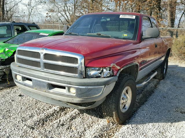 1B7HF13Z0XJ542754 - 1999 DODGE RAM 1500 MAROON photo 2