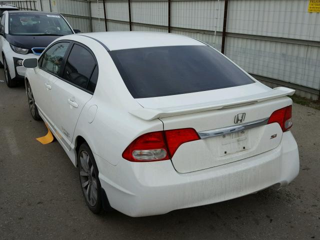 2HGFA55539H704308 - 2009 HONDA CIVIC SI WHITE photo 3