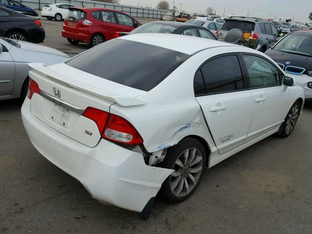 2HGFA55539H704308 - 2009 HONDA CIVIC SI WHITE photo 4