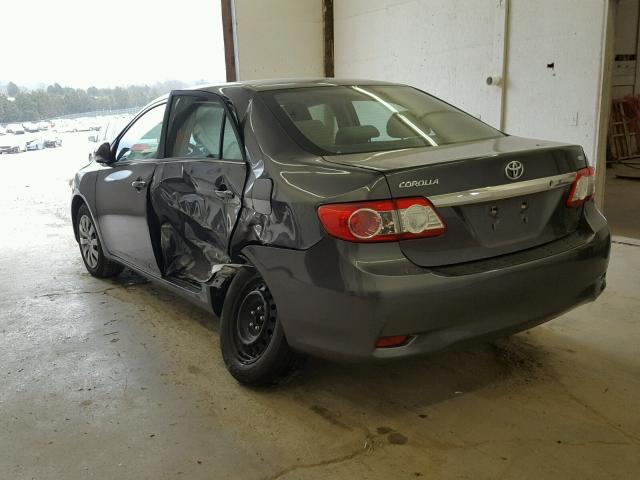 2T1BU4EE1DC123214 - 2013 TOYOTA COROLLA BA GRAY photo 3