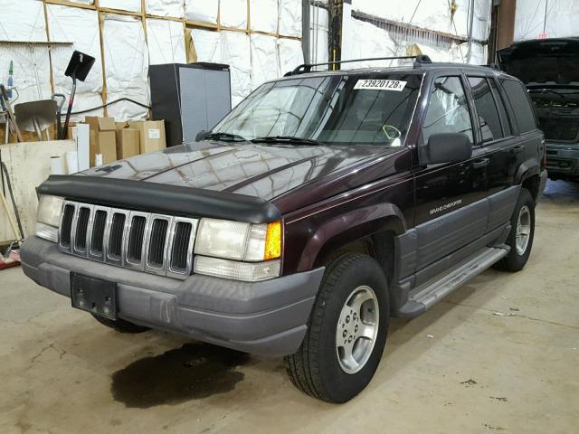 1J4GZ58Y7TC391477 - 1996 JEEP GRAND CHER MAROON photo 2