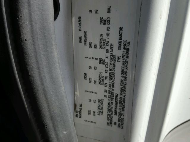 3HSDHSJR6BN387982 - 2011 INTERNATIONAL PROSTAR 白色 照片 10