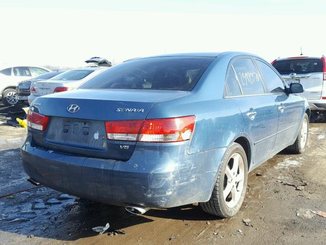 5NPEU46F46H013861 - 2006 HYUNDAI SONATA GLS BLUE photo 4