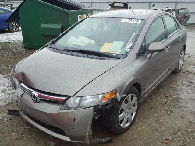 1HGFA16598L065747 - 2008 HONDA CIVIC LX BROWN photo 2