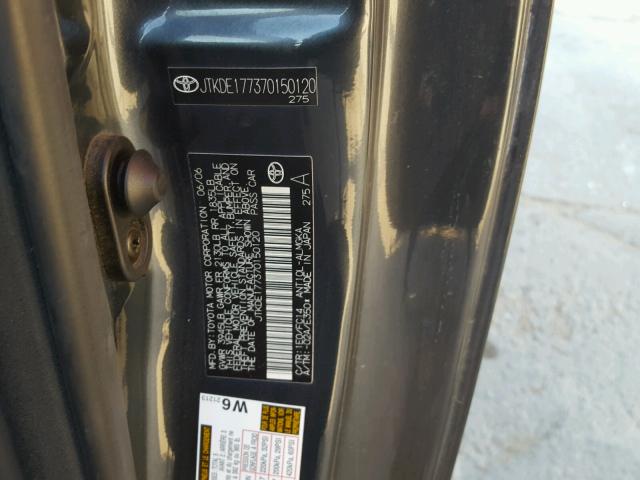 JTKDE177370150120 - 2007 TOYOTA SCION TC 石墨色 照片 10