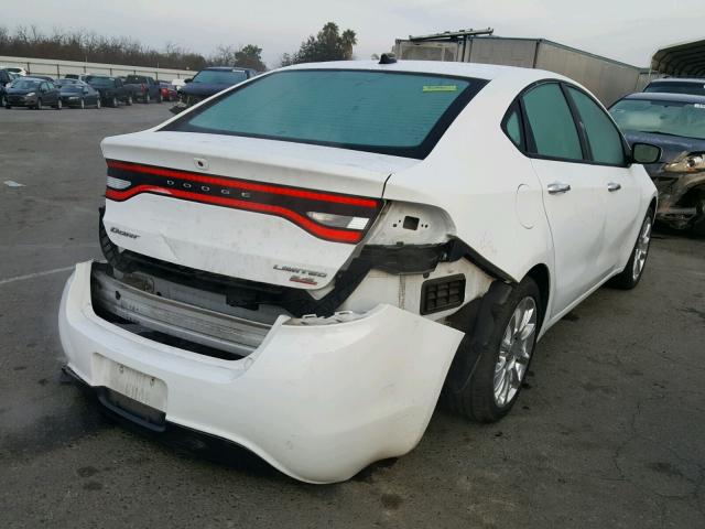 1C3CDFCB2ED719403 - 2014 DODGE DART LIMIT WHITE photo 4