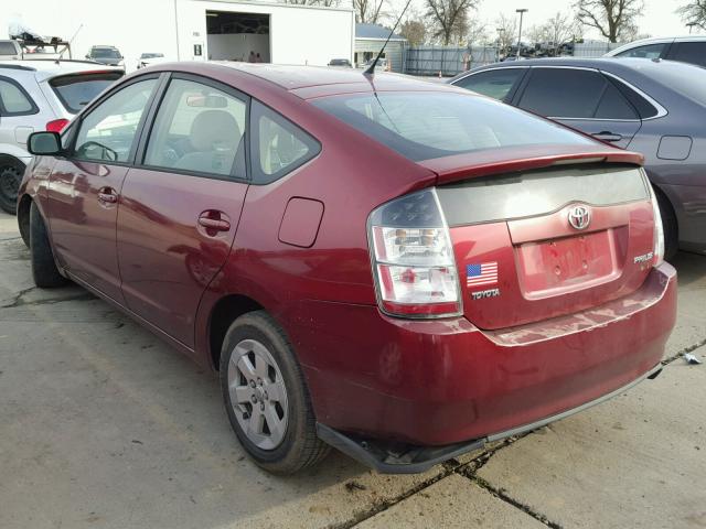 JTDKB22U340030470 - 2004 TOYOTA PRIUS BURGUNDY photo 3