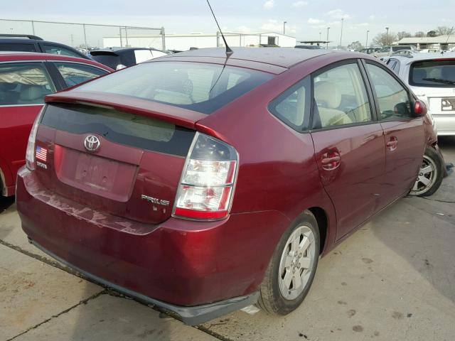 JTDKB22U340030470 - 2004 TOYOTA PRIUS BURGUNDY photo 4