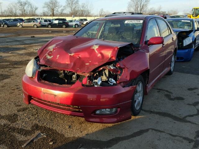 1NXBR32E77Z772731 - 2007 TOYOTA COROLLA S RED photo 2