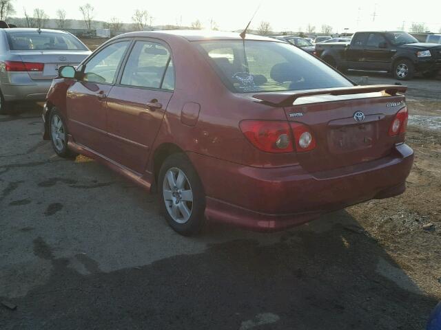 1NXBR32E77Z772731 - 2007 TOYOTA COROLLA S RED photo 3