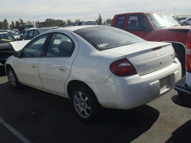 1B3ES56C05D157625 - 2005 DODGE NEON SXT WHITE photo 3