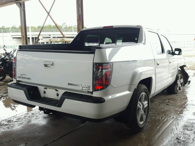 5FPYK1F50DB008622 - 2013 HONDA RIDGELINE WHITE photo 4